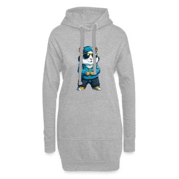 Hamster Cool Cartoon Character Kawaii Clipart - Hoodie Dress - heather grey - Front