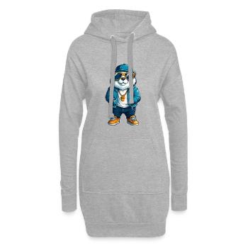 Und täglich grüßt das Murmeltier Coole Zeichentrickfigur Kawaii Clipart - Hoodie-Kleid - Grau meliert - Vorne