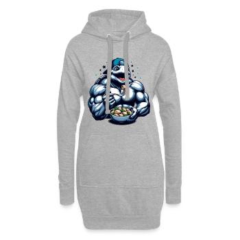 Pelmeni Power Schildkröte Geschenk - Hoodie-Kleid - Grau meliert - Vorne