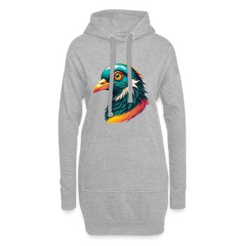 Taube Niedliches Kawaii Cartoon Clipart Tier Gesicht - Hoodie-Kleid - Grau meliert - Vorne