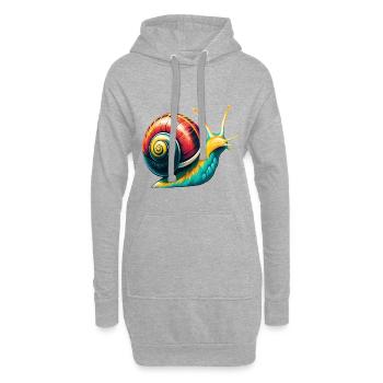 Schnecke Niedlich Kawaii Cartoon Clipart Tier Gesicht - Hoodie-Kleid - Grau meliert - Vorne