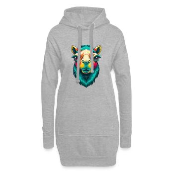 Kamel Niedlich Kawaii Cartoon Clipart Tier Gesicht - Hoodie-Kleid - Grau meliert - Vorne