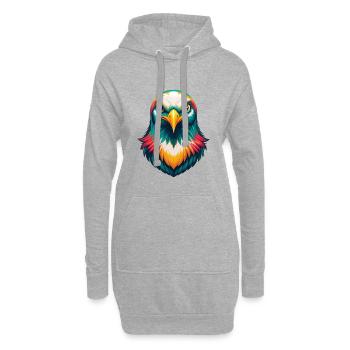 Taube Niedliches Kawaii Cartoon Clipart Tier Gesicht - Hoodie-Kleid - Grau meliert - Vorne