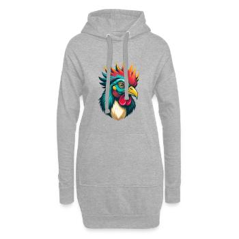 Huhn Niedliches Kawaii Cartoon Clipart Tier Gesicht - Hoodie-Kleid - Grau meliert - Vorne