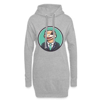 Eidechse Kawaii Cartoon Figur Tier Haustier Gesicht - Hoodie-Kleid - Grau meliert - Vorne