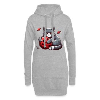 Cat Apocalypse: Mürrische Stimmungskatze - Hoodie-Kleid - Grau meliert - Vorne