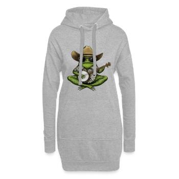 VERDAMMT, ICH LIEBE FRÖSCHE! FROSCH-BANJO-SPIELER - Hoodie-Kleid - Grau meliert - Vorne