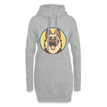 Berger afghan, race de chien, dessin animé kawaii clipart - Sweat-shirt à capuche long Femme - gris chiné - Devant