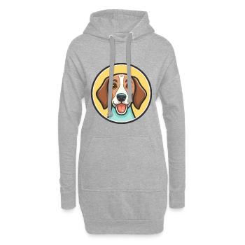 American Foxhound Hunderasse Cartoon Kawaii Clipart - Hoodie-Kleid - Grau meliert - Vorne