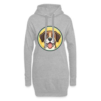 Chien Ariégeois, dessin animé kawaii, clipart animal - Sweat-shirt à capuche long Femme - gris chiné - Devant