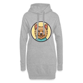 Dessin animé kawaii de race de chien terrier australien - Sweat-shirt à capuche long Femme - gris chiné - Devant