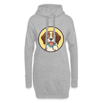 Auvergne Chien d’arrêt Race Dessin animé Kawaii Clipart - Sweat-shirt à capuche long Femme - gris chiné - Devant