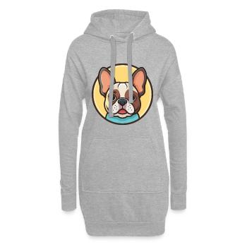 Braque Français Race de chien Dessin animé Kawaii Clipart - Sweat-shirt à capuche long Femme - gris chiné - Devant