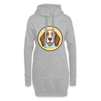 Estnische Windhund Rasse Karikatur Kawaii Clipart - Hoodie-Kleid - Grau meliert - Vorne