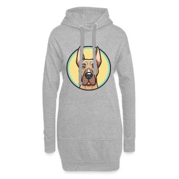 Deutsche Dogge Hunderasse Cartoon Kawaii Clipart Tier - Hoodie-Kleid - Grau meliert - Vorne
