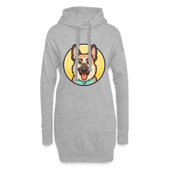 Chien de berger de Majorque Race Dessin animé Kawaii Clipart - Sweat-shirt à capuche long Femme - gris chiné - Devant