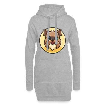 Griffon Bruxellois Hunderasse Karikatur Kawaii - Hoodie-Kleid - Grau meliert - Vorne