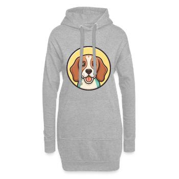 Kerry Beagle Chien Race Dessin animé Kawaii Clipart Animal de compagnie - Sweat-shirt à capuche long Femme - gris chiné - Devant