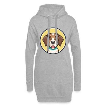 Portugiesischer Vorstehhund Rasse Karikatur Kawaii - Hoodie-Kleid - Grau meliert - Vorne