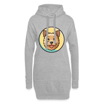 Norfolk Terrier Hunderasse Cartoon Kawaii Clipart - Hoodie-Kleid - Grau meliert - Vorne