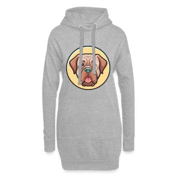 Neapolitanische Dogge Hunderasse Karikatur Kawaii - Hoodie-Kleid - Grau meliert - Vorne