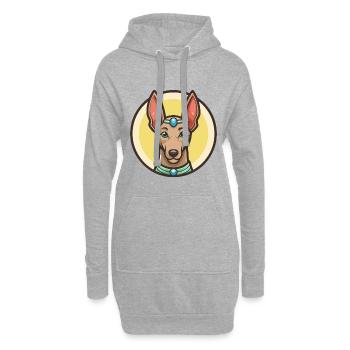 Pharao Hound Hund Rasse Cartoon Kawaii Clipart Haustier - Hoodie-Kleid - Grau meliert - Vorne