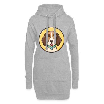 Chien de chasse polonais, race de chien, dessin animé kawaii, clipart pour animaux de compagnie - Sweat-shirt à capuche long Femme - gris chiné - Devant