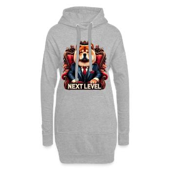 Chow Chow Next Level Königssessel Hund Geschenk - Hoodie-Kleid - Grau meliert - Vorne
