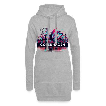 Copenhague Capitale Danemark Cadeau - Sweat-shirt à capuche long Femme - gris chiné - Devant