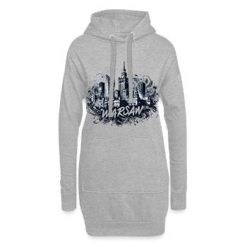 Varsovie Capitale Pologne Cadeau - Sweat-shirt à capuche long Femme - gris chiné - Devant