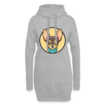 Russisches Spielzeug Terrier Hund Rasse Lustige Karikatur Kawaii - Hoodie-Kleid - Grau meliert - Vorne