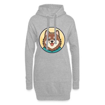 Schwedische Lapphund Hunderasse Cartoon Kawaii Clipart - Hoodie-Kleid - Grau meliert - Vorne