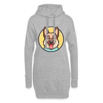Schäferhund Rasse Cartoon Kawaii Clipart - Hoodie-Kleid - Grau meliert - Vorne