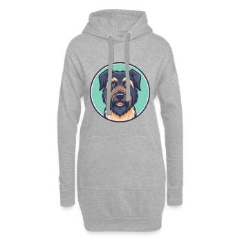 Bouvier Des Ardennes Hunderasse Cartoon Kawaii Haustier - Hoodie-Kleid - Grau meliert - Vorne