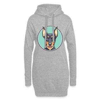 Manchester Terrier Chien Race Dessin Animé Kawaii - Sweat-shirt à capuche long Femme - gris chiné - Devant