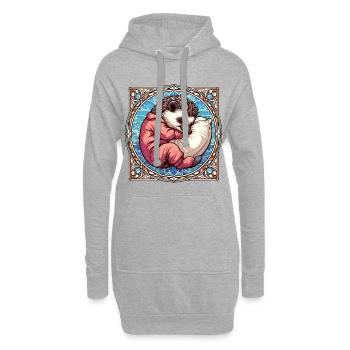 Hérisson Sleeping Passion Cadeau - Sweat-shirt à capuche long Femme - gris chiné - Devant