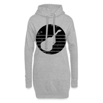 Guitare - Sweat-shirt à capuche long Femme - gris chiné - Devant