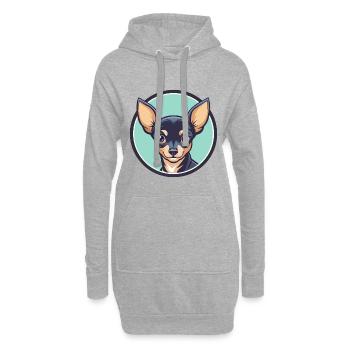 Russisches Spielzeug Terrier Hund Rasse Lustige Karikatur Kawaii - Hoodie-Kleid - Grau meliert - Vorne