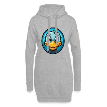 Canard Coloré Kawaii Dessin Animé Personnage Clipart Animal de compagnie - Sweat-shirt à capuche long Femme - gris chiné - Devant