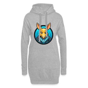 Aardvark coloré Kawaii Dessin animé Personnage Clipart - Sweat-shirt à capuche long Femme - gris chiné - Devant