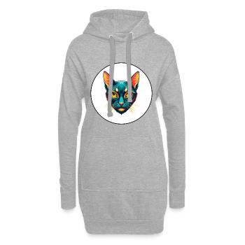Bombay Chat Race Dessin Animé Kawaii Animal Pet - Sweat-shirt à capuche long Femme - gris chiné - Devant