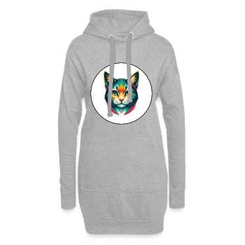 Australische Nebelkatzenrasse Cartoon Kawaii Tier - Hoodie-Kleid - Grau meliert - Vorne