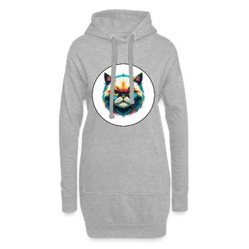 Colorpoint Chat Persan Race Dessin Animé Kawaii Animal - Sweat-shirt à capuche long Femme - gris chiné - Devant