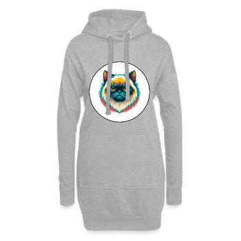 Himalaya-Katzenrasse Karikatur Kawaii Tier Haustier - Hoodie-Kleid - Grau meliert - Vorne