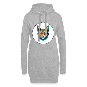 Chat pailleté de Californie Race Dessin animé Kawaii Pet - Sweat-shirt à capuche long Femme - gris chiné - Devant