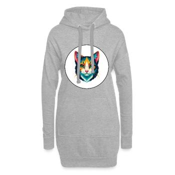 Verdünnte Kattunkatze Rasse Karikatur Kawaii Tier Haustier - Hoodie-Kleid - Grau meliert - Vorne