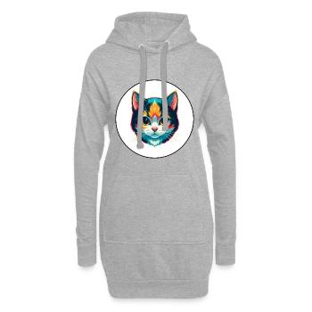 Munchkin Katze Rasse Karikatur Kawaii Tier Haustier - Hoodie-Kleid - Grau meliert - Vorne