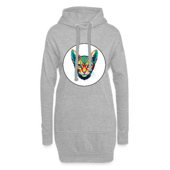 Ocicat Chat Race Dessin Animé Kawaii Animal Animal Pet - Sweat-shirt à capuche long Femme - gris chiné - Devant