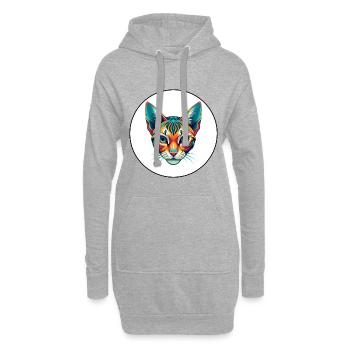 Ocicat Chat Race Dessin Animé Kawaii Animal Animal Pet - Sweat-shirt à capuche long Femme - gris chiné - Devant