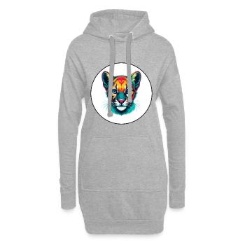 Bébé chat race dessin animé Kawaii Animal Pet - Sweat-shirt à capuche long Femme - gris chiné - Devant